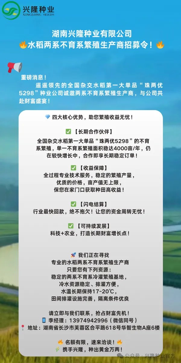 湖南兴隆种业有限公司,长沙稻谷种植与销售,长沙农作物品种的选育,长沙农业病虫害防治服务